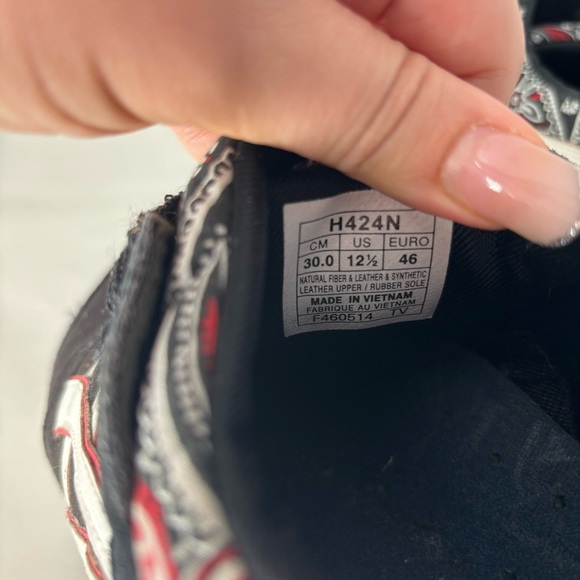 ASICS Gel Lyte III Bandana Black Red Shoes Mens Size 12.5 Sneakers H424N - Picture 7 of 8